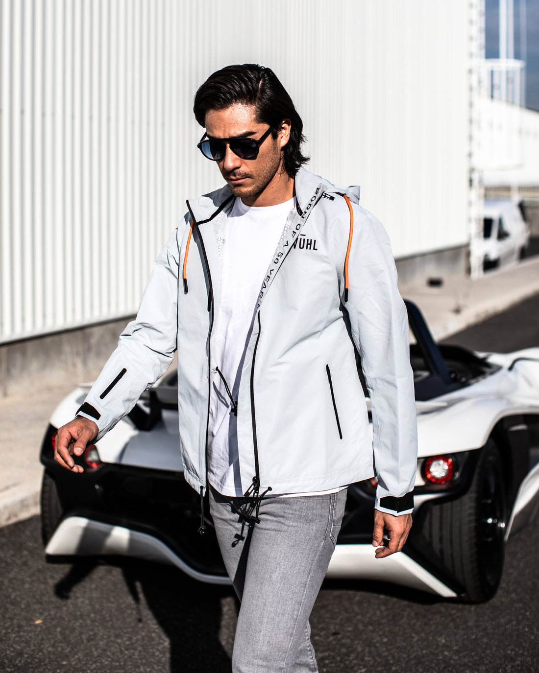 LIGHT GRAY - WINDBREAKER JACKET